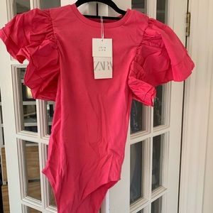 Zara Ruffle Sleeve Bodysuit